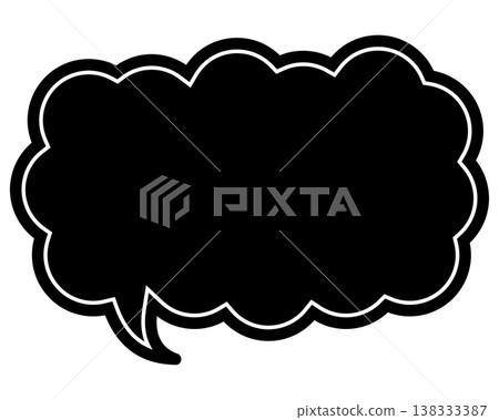 簡單的彩色對話框,細長的雲朵形狀 簡單的彩色對話框,細長的雲朵形狀 138333387