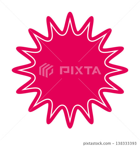 簡單的彩色對話框,形狀圓潤而鋸齒狀 簡單的彩色對話框,形狀圓潤而鋸齒狀 138333393