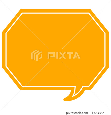 Simple color speech bubble - octagonal with corners 138333400