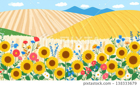 An illustration inspired by sunflowers An illustration inspired by sunflowers 138333679