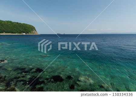 碧綠的陸奧灣和太島（青森縣） 138334336