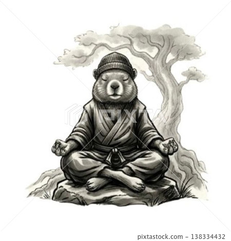 水彩畫土撥鼠 138334432