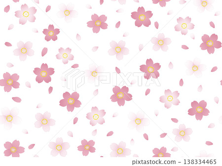 無縫櫻花日式水彩春季背景圖案 138334465