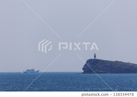 陸奧灣和位於下北半島頂端的太島（青森縣） 138334478