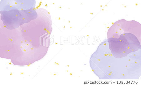 An illustration featuring a background with purple watercolor washes combined with gold flakes. An illustration featuring a background with purple watercolor washes combined with gold flakes. 138334770