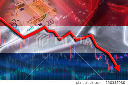 Netherlands financial fall on economy market. Netherlands financial crisis on economic graph Netherlands financial fall on economy market. Netherlands financial crisis on economic graph 138335088