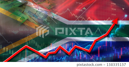 South Africa financial growth on market graph. South Africa economic growth on financial graph South Africa financial growth on market graph. South Africa economic growth on financial graph 138335137