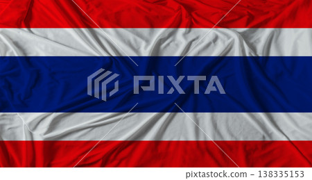 Thailand flag with fabric texture background. National flag of Thailand with cloth texture 138335153