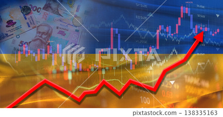 Ukraine financial growth on market graph. Ukraine economic growth on financial graph Ukraine financial growth on market graph. Ukraine economic growth on financial graph 138335163