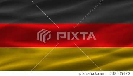 German flag with fabric texture. Realistic flag of Germany waving German flag with fabric texture. Realistic flag of Germany waving 138335170