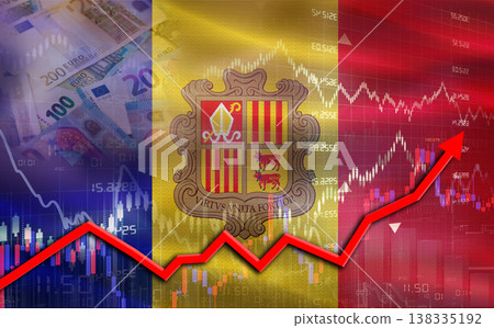 Andorra economic growth on financial graph. Andorra financial growth on market graph 138335192