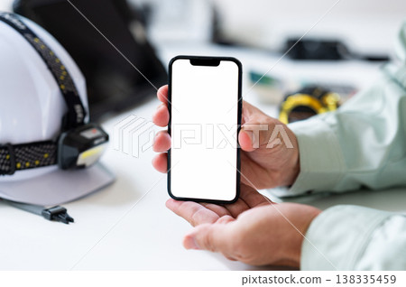 Screen for DX (Digital Transformation) image in the construction and manufacturing industries 138335459