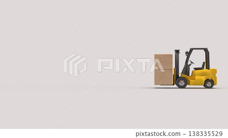 Forklift Carrying Boxes Logistics And Warehouse Concept 3d render. 138335529