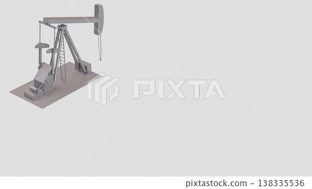 Oil Pump Jack Petroleum Industry Equipment On White Background 3d render. Oil Pump Jack Petroleum Industry Equipment On White Background 3d render. 138335536