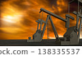 Oil Pump Jack At Sunset Petroleum Industry Energy Concept 3d render. 138335537