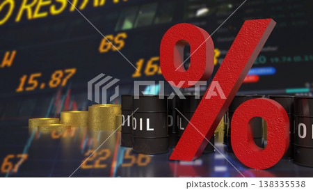 Oil Price Interest Rate Financial Market Energy Concept 3d render. Oil Price Interest Rate Financial Market Energy Concept 3d render. 138335538