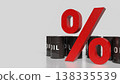 Oil Price Interest Rate Energy Market Financial Concept 3d render. 138335539