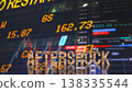 Aftershock Impact On Financial Market Background 3d render. 138335544