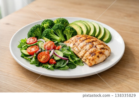 健康雞肉沙拉拼盤 138335829