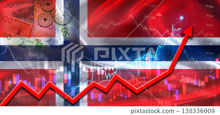 Norway financial growth on market graph background. Norwegian economic growth on financial graph Norway financial growth on market graph background. Norwegian economic growth on financial graph 138336009