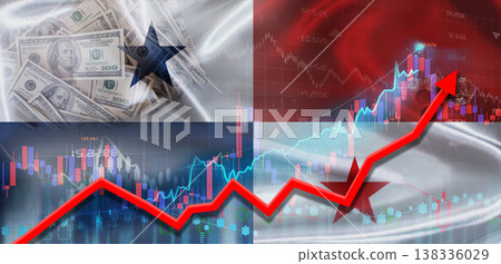 Panama financial growth on market graph. Panama economic growth on financial graph 138336029