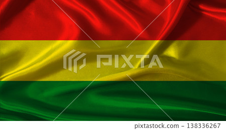 National flag of Bolivia with cloth texture. Bolivia flag with realistic texture background National flag of Bolivia with cloth texture. Bolivia flag with realistic texture background 138336267