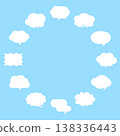 Circular frames with white speech bubbles of various shapes 138336443