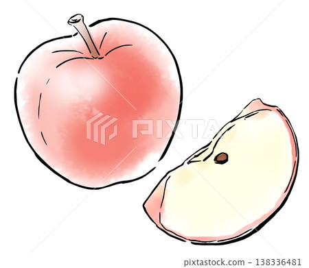 Hand-drawn illustration, simple illustration, red apple Hand-drawn illustration, simple illustration, red apple 138336481