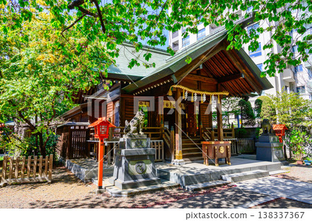 東京台東區藏前神社:江戶時代舉行相撲比賽的地方。 東京台東區藏前神社:江戶時代舉行相撲比賽的地方。 138337367