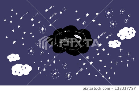 一套以夜空中的星星、流星和閃亮元素為主題的插畫素材。 一套以夜空中的星星、流星和閃亮元素為主題的插畫素材。 138337757