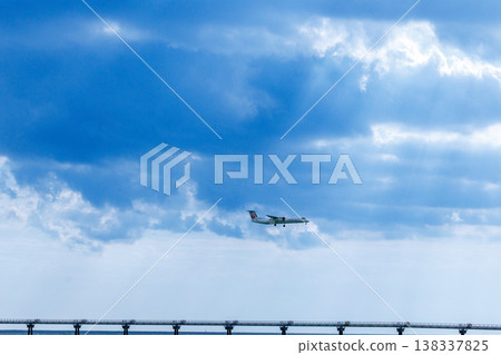 View of planes landing at Naha Airport from Senaga Island View of planes landing at Naha Airport from Senaga Island 138337825
