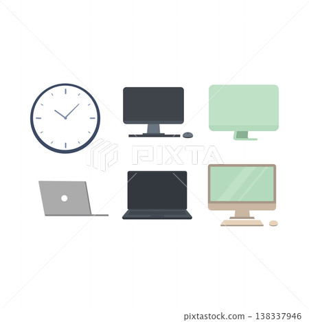 Productivity Tools Flat Design Office Technology. Productivity Tools Flat Design Office Technology. 138337946