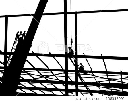 Construction worker silhouette steel structure industrial construction worker silhouette steel Construction worker silhouette steel structure industrial construction worker silhouette steel 138338091