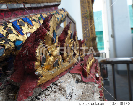 Ornate temple detail gold red ornate temple detail gold red carving ancient craftsmanship Ornate temple detail gold red ornate temple detail gold red carving ancient craftsmanship 138338120