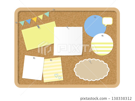 Cute corkboard illustration, perfect for sticky notes and memo pads. Cute design materials. Cute corkboard illustration, perfect for sticky notes and memo pads. Cute design materials. 138338312