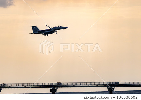 View of planes landing at Naha Airport from Senaga Island 138338502