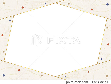 Japanese paper-style frame, Japanese-style background material, confetti decoration Japanese paper-style frame, Japanese-style background material, confetti decoration 138338541