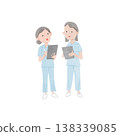 Illustration of a nurse giving a handover. 138339085