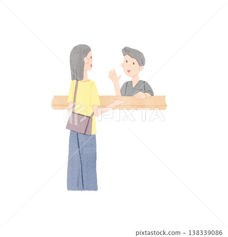 接待處一名婦女的插圖 接待處一名婦女的插圖 138339086