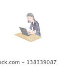Illustration of a nurse entering data into an electronic medical record. 138339087