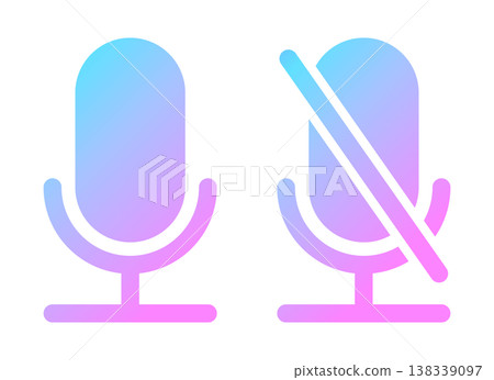 線上麥克風開/關圖示集 138339097