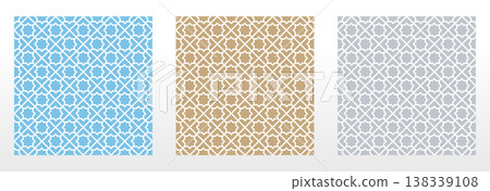 Set of abstract geometric patterns. Seamless vector backgrounds. Colored ornaments Graphic modern patterns Simple lattice graphic design 138339108