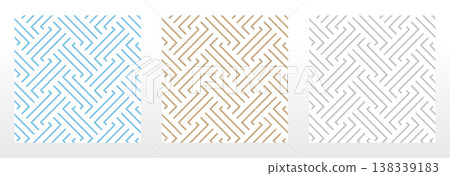 Set of abstract geometric patterns. Seamless vector backgrounds. Colored ornaments Graphic modern patterns Simple lattice graphic design Set of abstract geometric patterns. Seamless vector backgrounds. Colored ornaments Graphic modern patterns Simple lattice graphic design 138339183