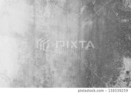 Grungy gray stucco wall for aesthetic product backdrop.Rustic gray concrete wall texture with weathered surface.High resolution weathered stone texture for architectural mockup. 138339259