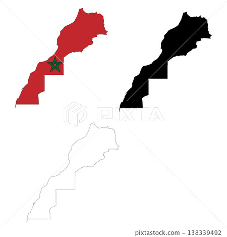 Morocco Map icon. Morocco Clipart. Morocco Flag Map. Outline. flat style. Morocco Map icon. Morocco Clipart. Morocco Flag Map. Outline. flat style. 138339492