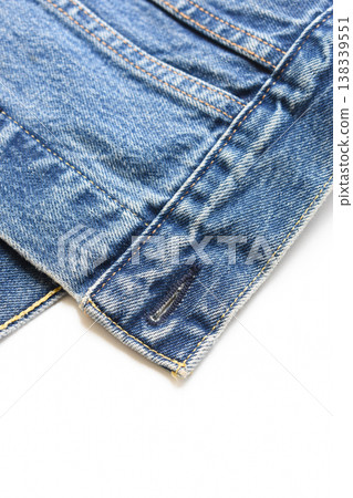 blue denim shirt texture isolated on white background, jean fashion style blue denim shirt texture isolated on white background, jean fashion style 138339551