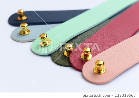 pastel colorful leather strap isolated on white background 138339563