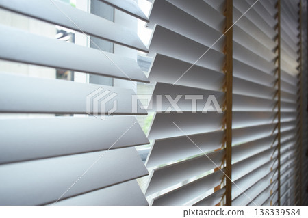 white window blinds in home, object for decorate interior of house white window blinds in home, object for decorate interior of house 138339584