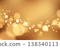 A deep gold abstract background with diagonally flowing orbs of light shimmering. 138340113
