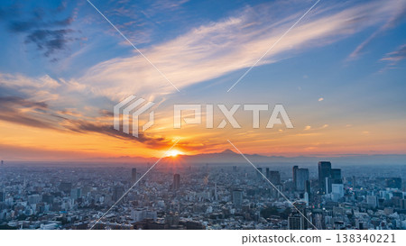 "Tokyo" Shibuya cityscape with a sunset "Tokyo" Shibuya cityscape with a sunset 138340221